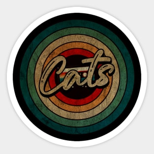 Cats   -  Vintage Circle kaset Sticker